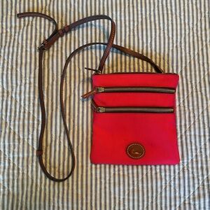 Dooney & Bourke Nylon Crossbody Bag – Red with Leather Trim